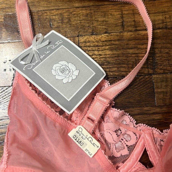 NWT VTG RARE Oscar De La Renta peach bra Union Label beautiful size 34 C - Picture 7 of 7